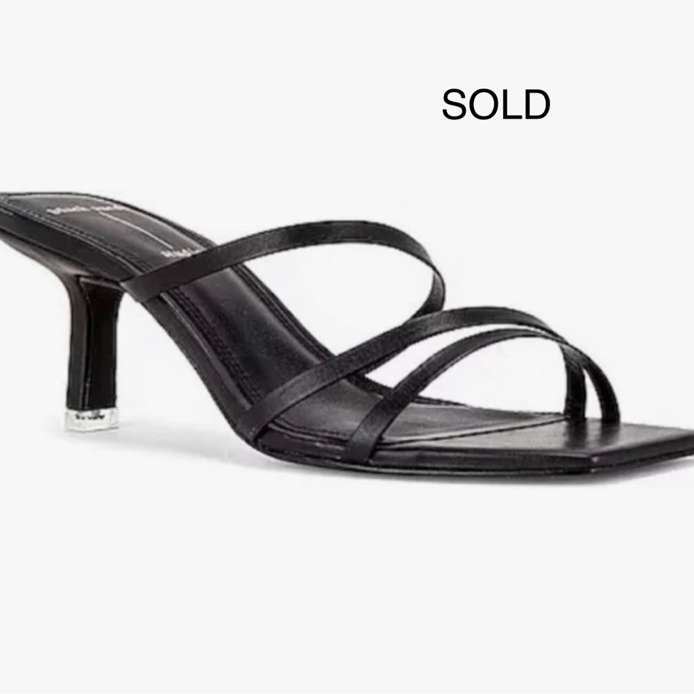 BLACK SUEDE STUDIO Felicity Women's Black Leather sandals heels size 40 US 10